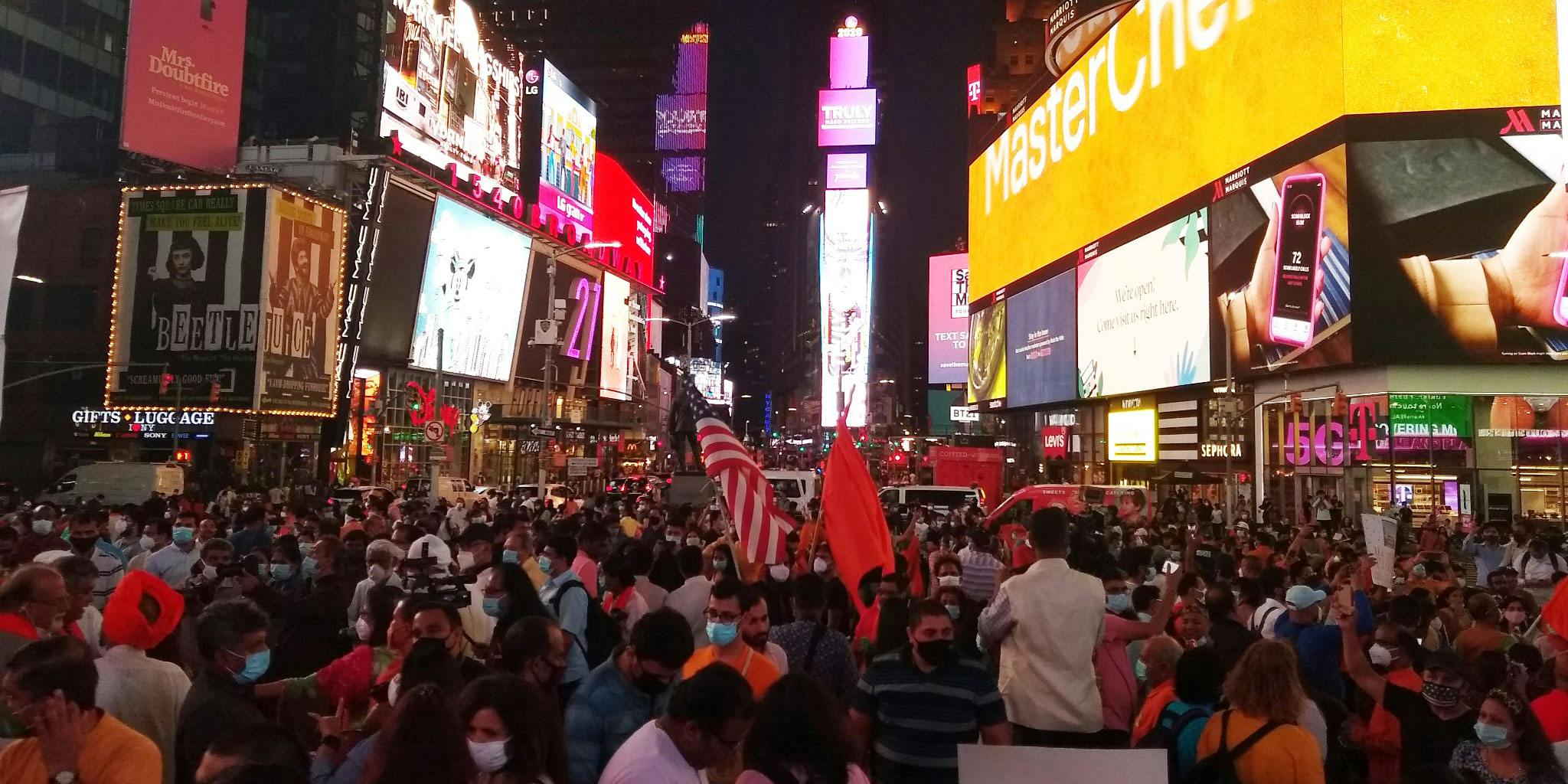 Times Square’s Ram Mandir Billboards Spark Celebration, Protests