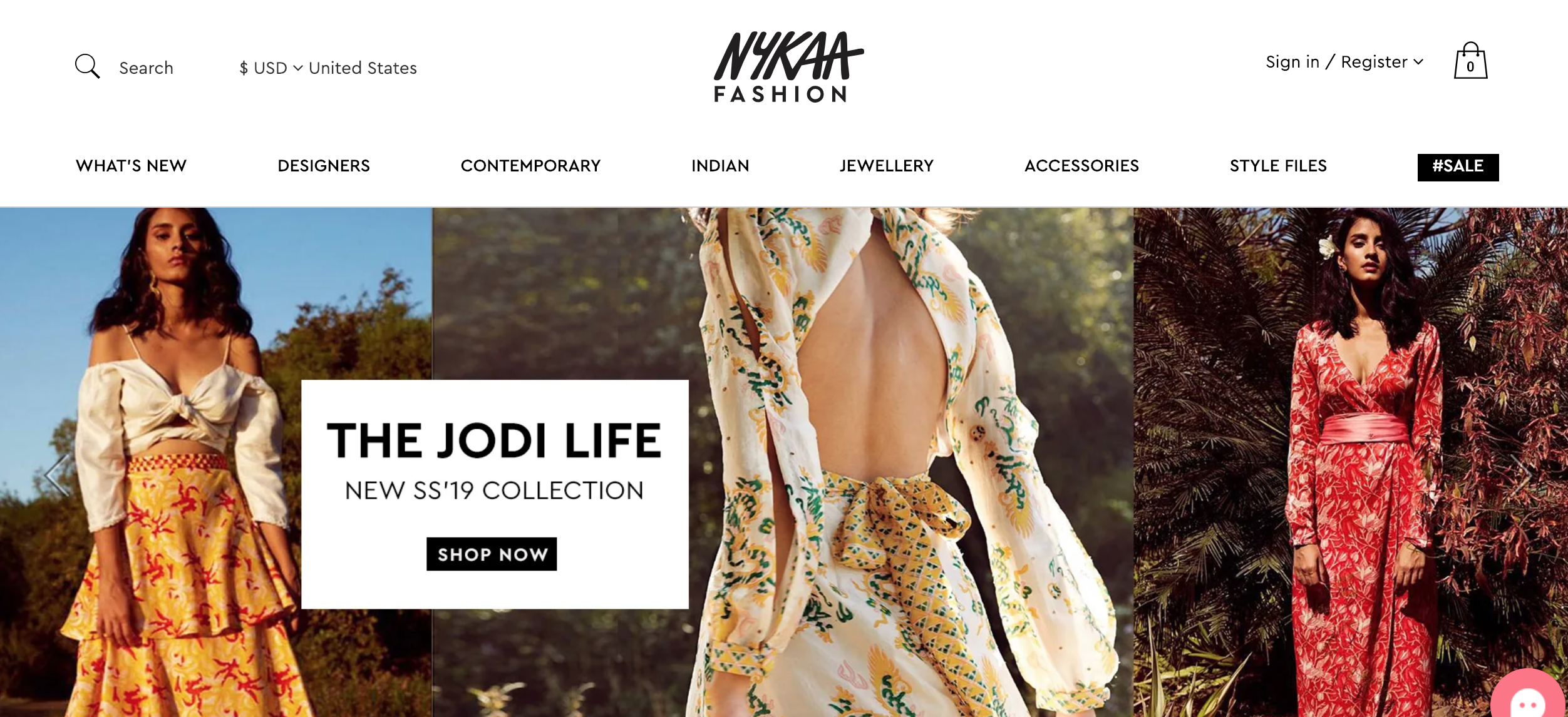 Nykaa Fashion homepage