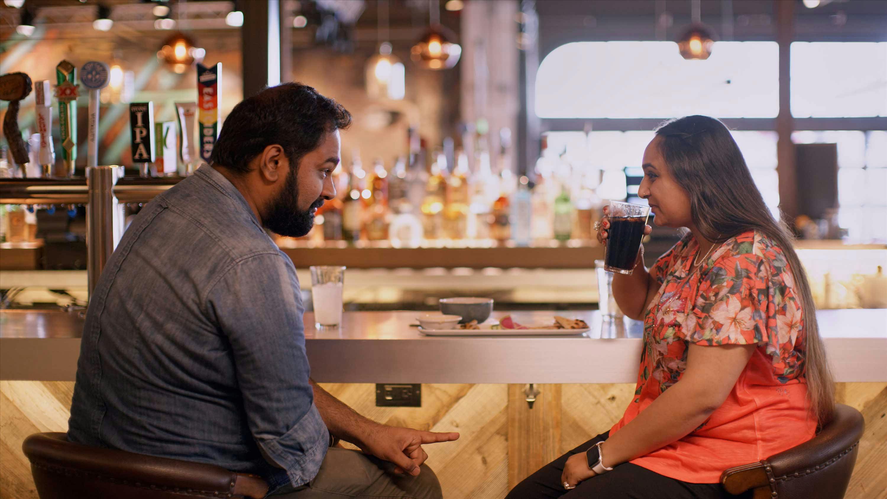 Vyasar on a date with Rashi on the first season of “Indian Matchmaking.” (Netflix)