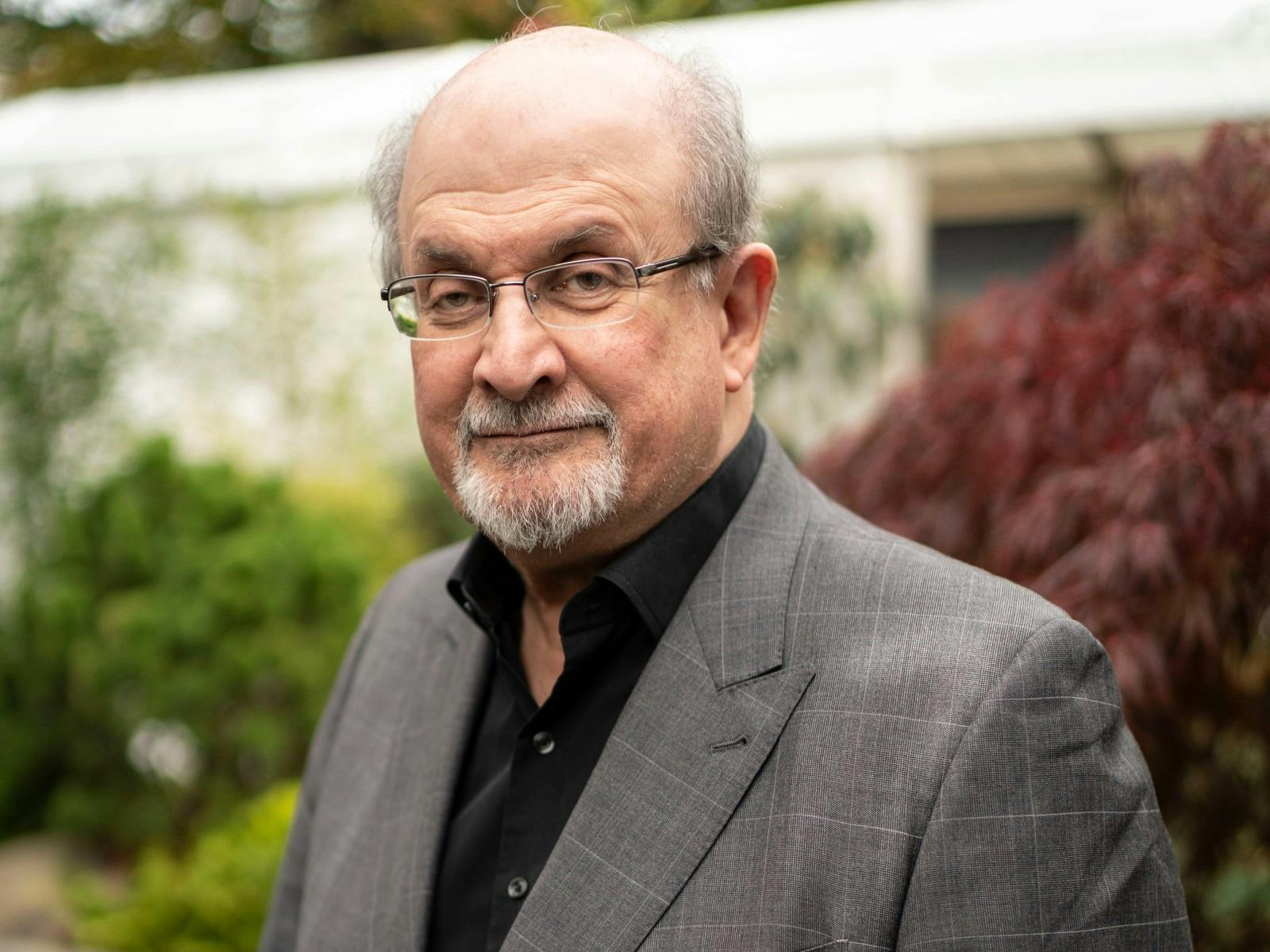 Salman Rushdie, 2019 Booker Prize shortlisted author, at the Cheltenham Literature Festival 2019 on October 12, 2019 (David Levenson/Getty Images)
