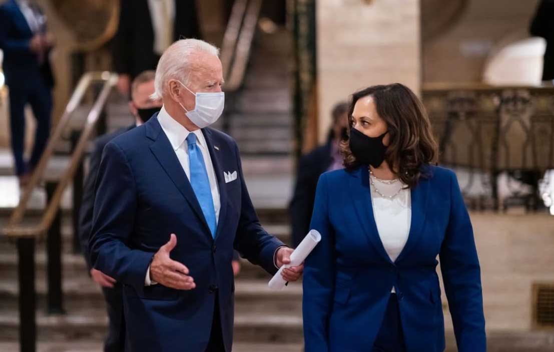 Biden and Harris masks