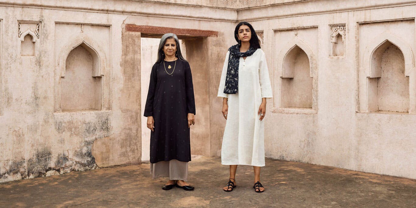 Models dressed in kurtas from Rina Singh’s first kurta collection, which launched in India in October 2019. (UNIQLO)