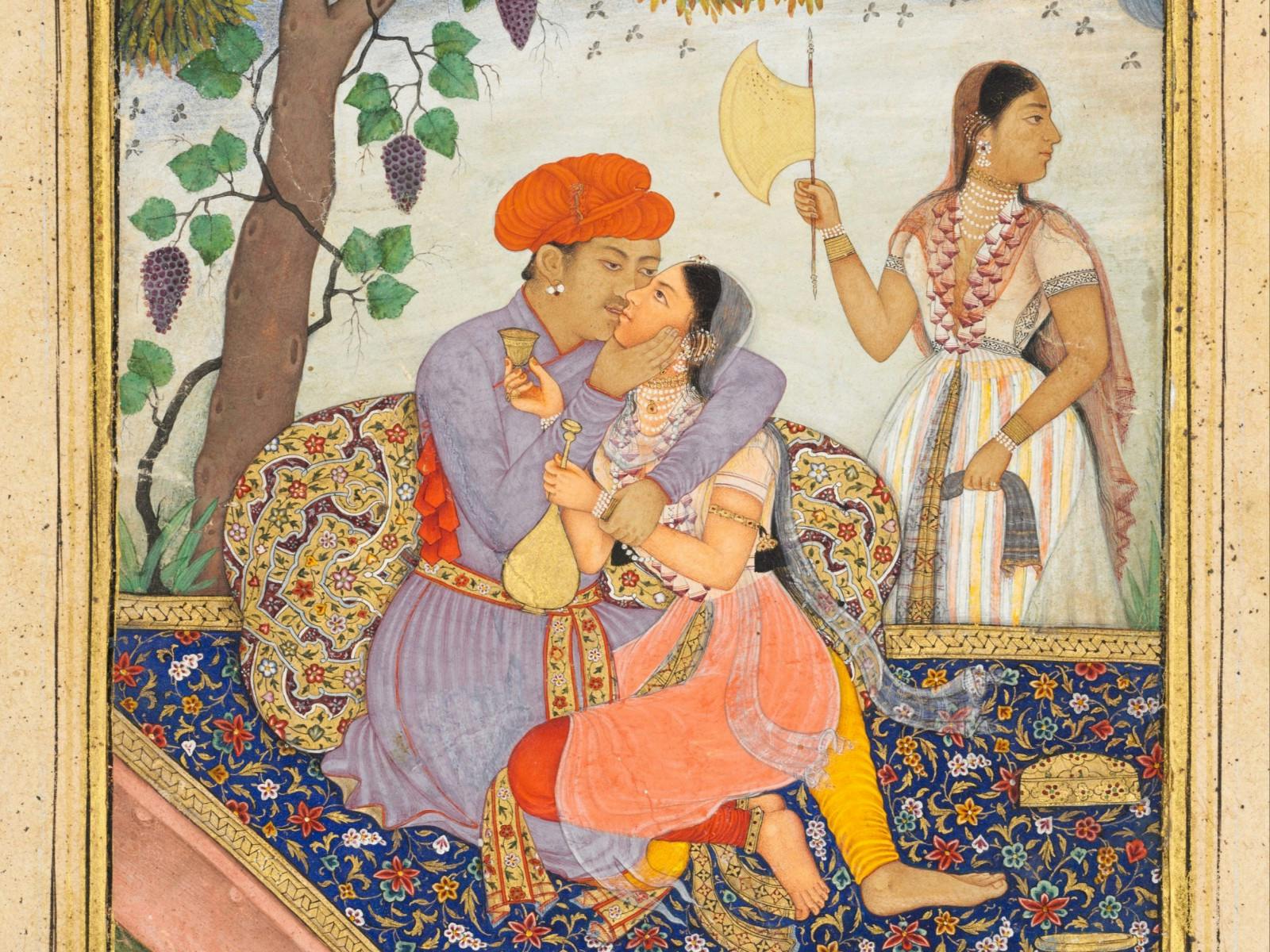 Lovers Embracing, c. 1630. India, Mughal Dynasty (1526-1756) (The Cleveland Museum of Art, Andrew R. and Martha Holden Jennings Fund 1971.91)