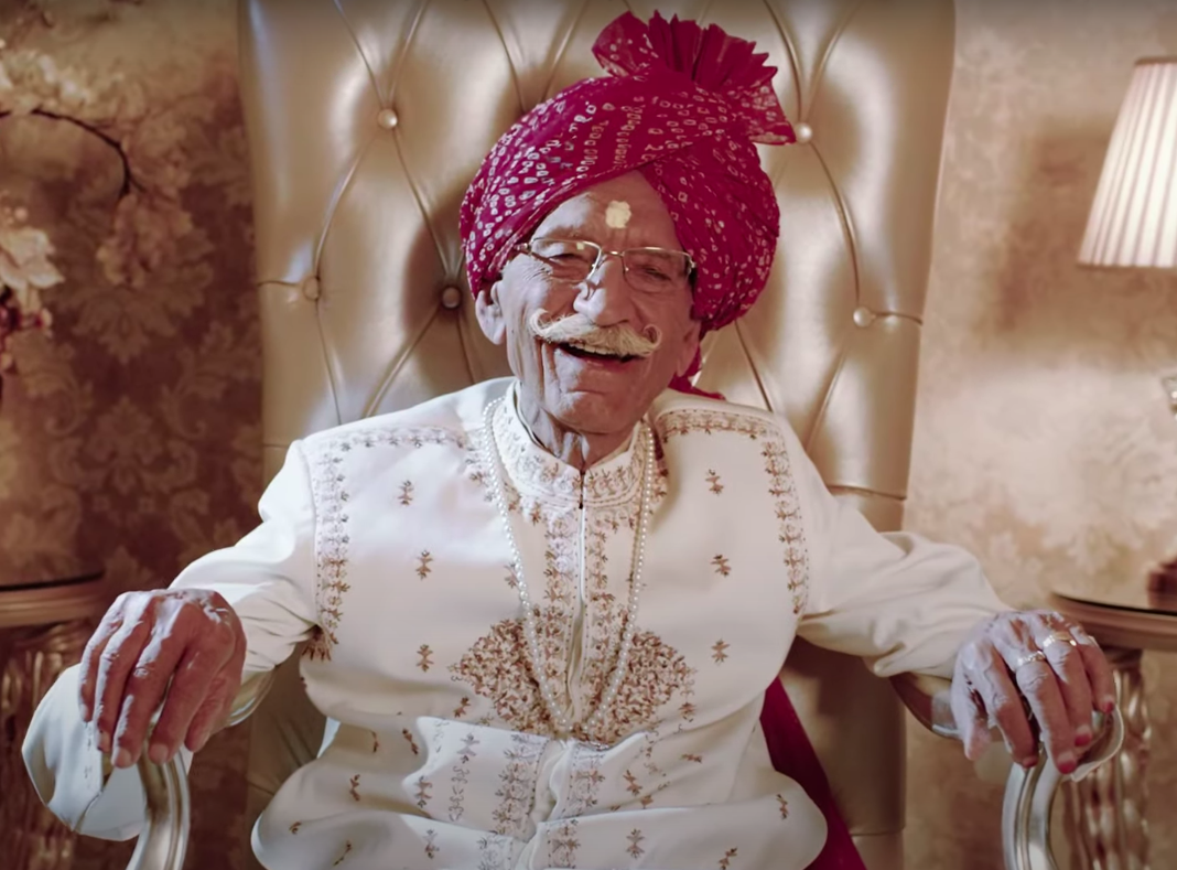 Mahashay Dharampal Gulati in an MDH TV commercial, 2017. (MDH)